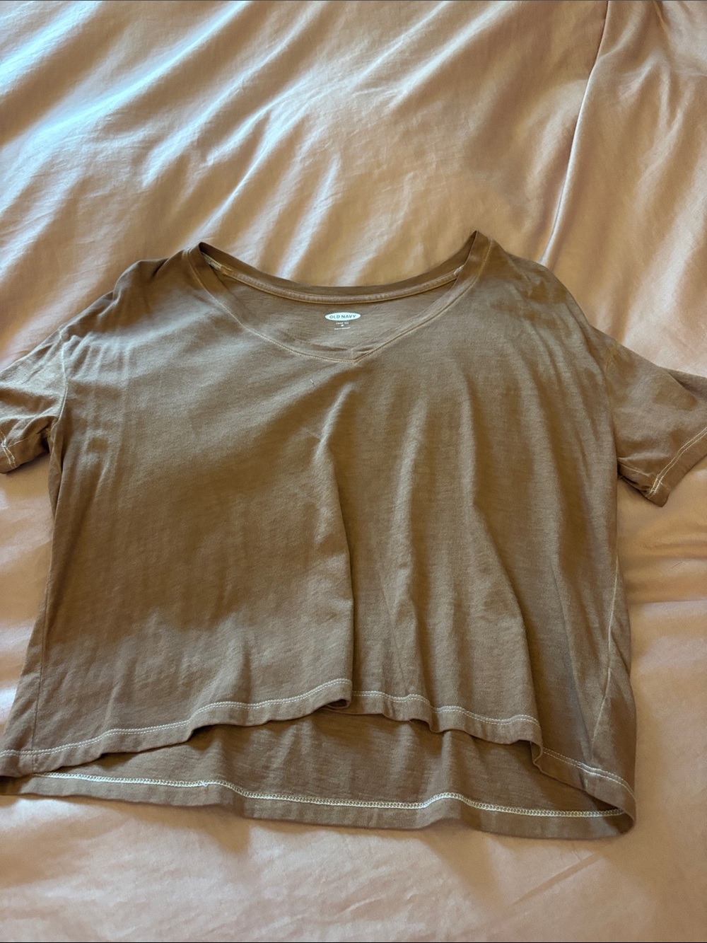 Old Navy Brown V-Neck Short Sleeve Tee